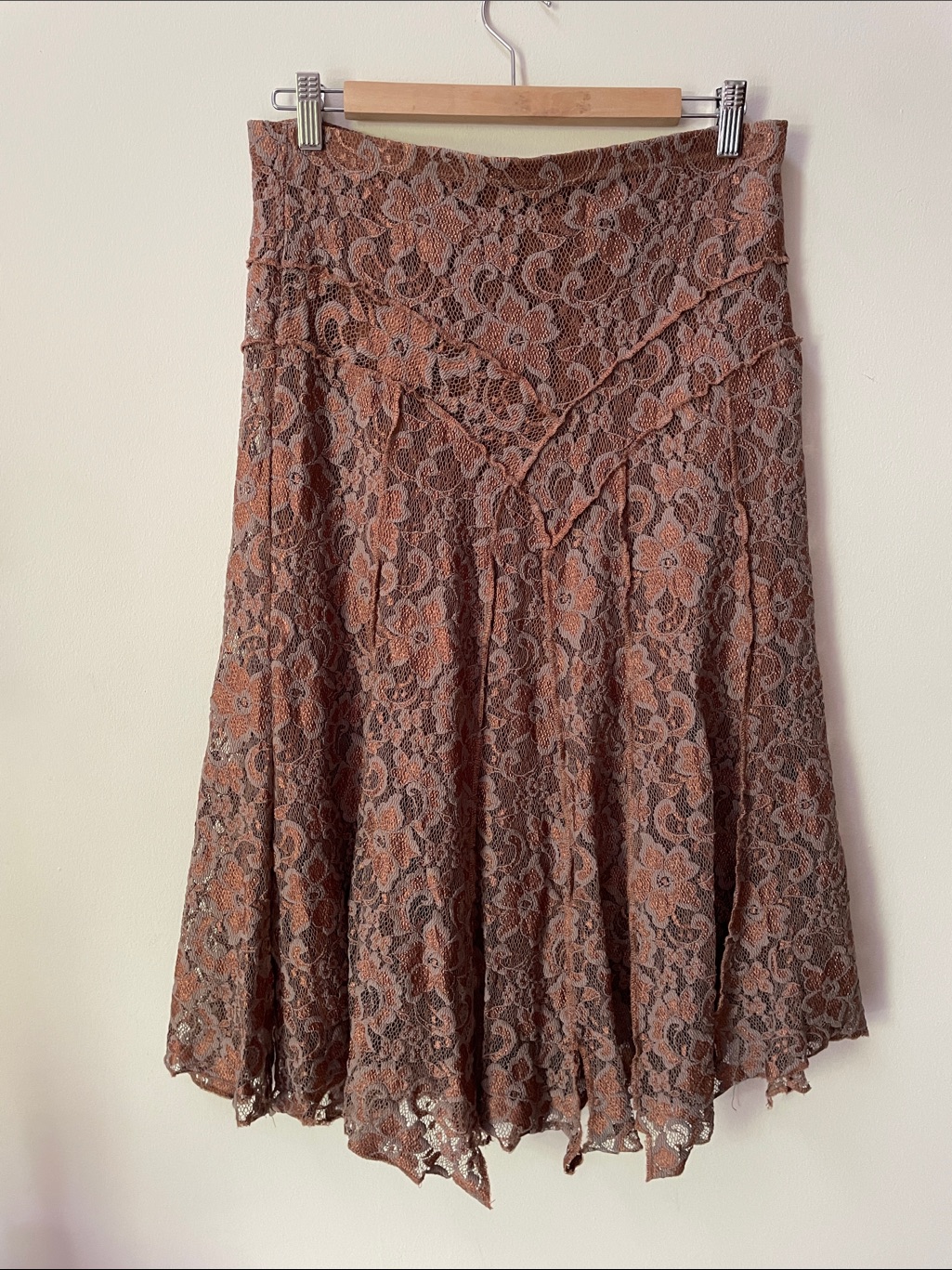 Vintage Lace Handkerchief Asymmetrical Midi Skirt Gothic 90s